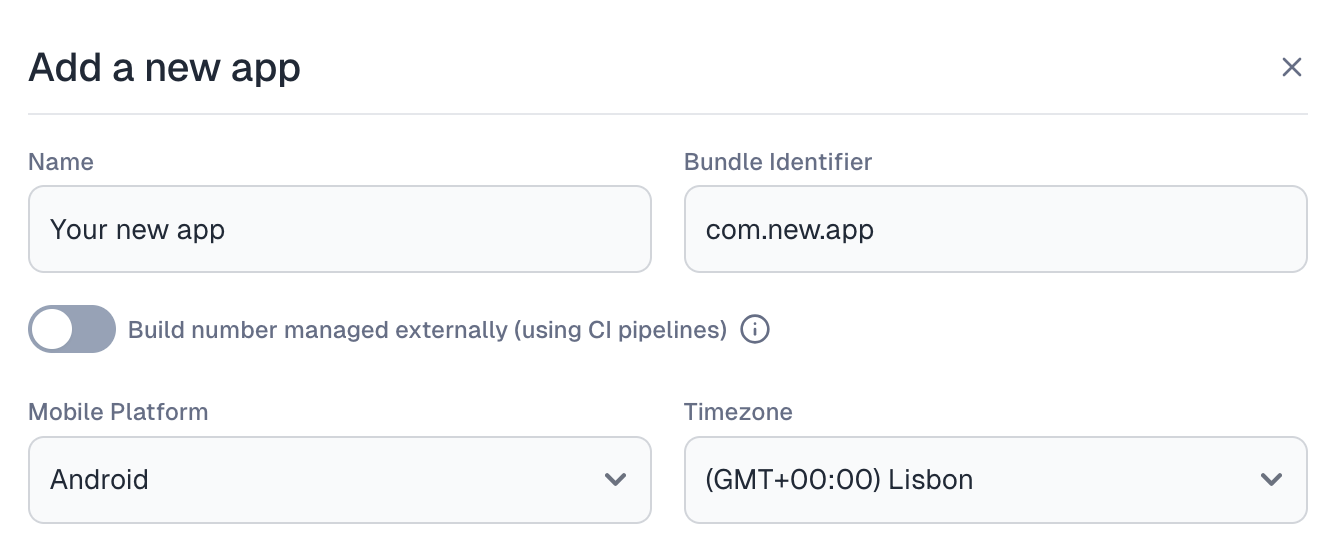 Externally Managed Build Number