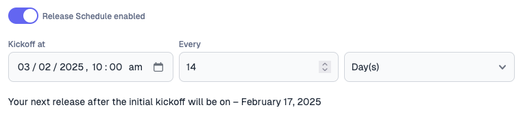 Scheduled Release
